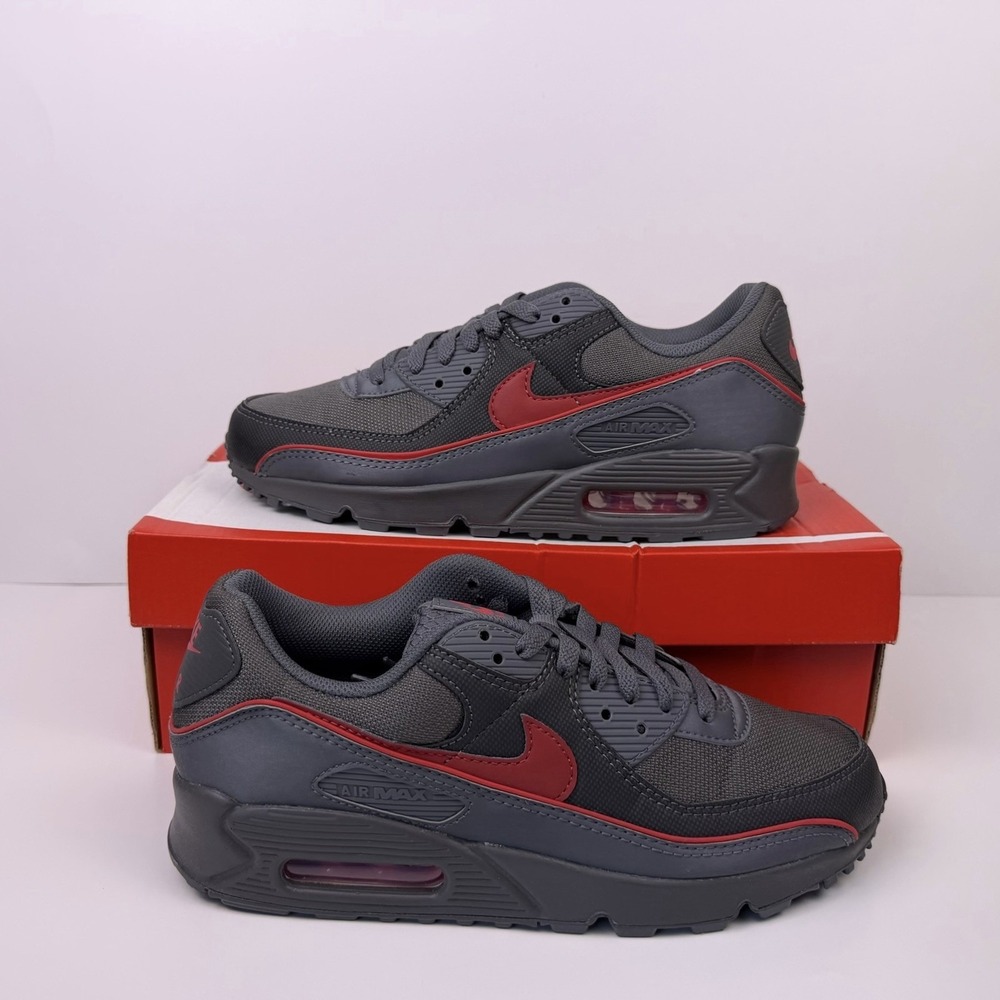 Nike Air Max 90 PRM Sneakers Men's Size 8 Iron Grey/University Red HV4517-001